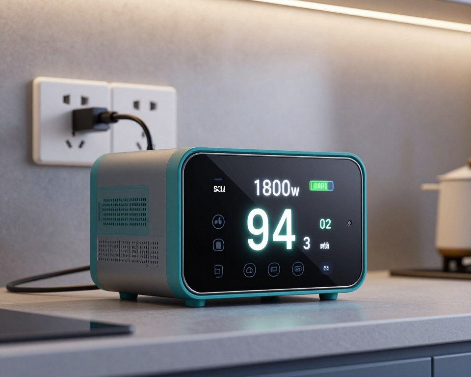 Anker SOLIX C2000 rapidly charging from wall outlet with display showing charge time remaining