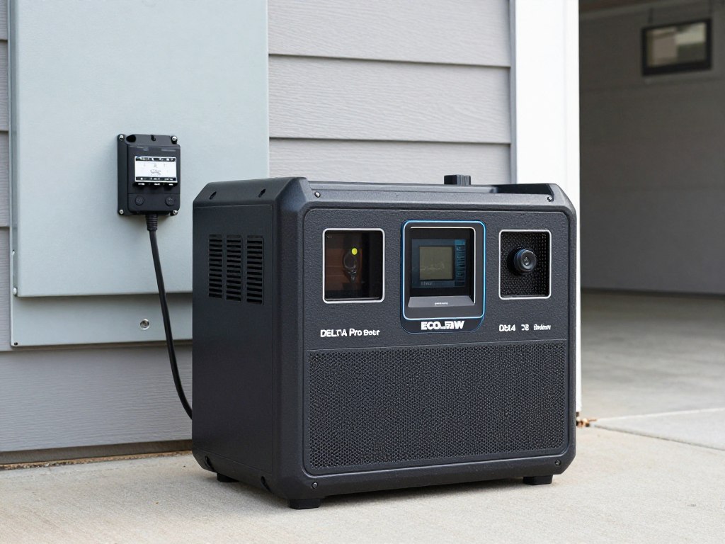 EcoFlow DELTA Pro Ultra power station connected to home electrical panel for whole house backup