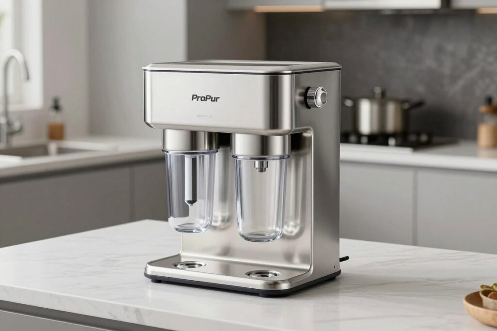 ProPur countertop gravity water filter Berkey alternative stainless steel