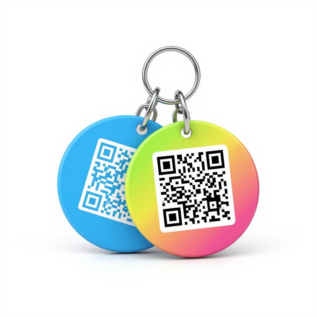 QR code pet tag with emergency information