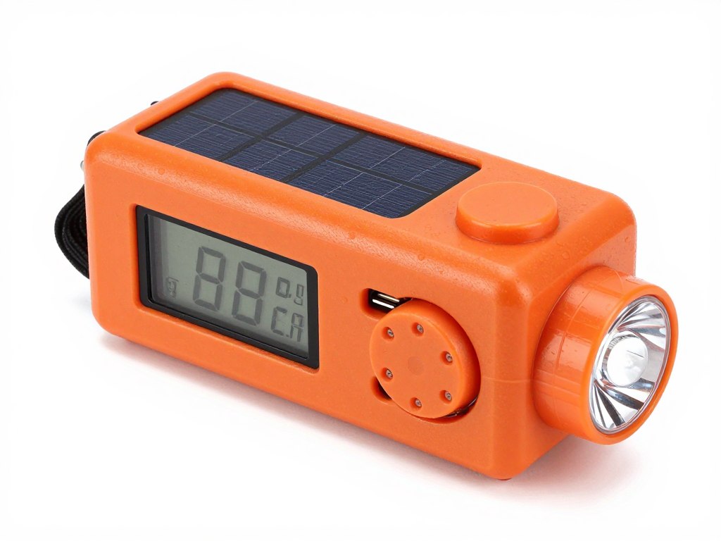 RunningSnail solar crank emergency radio in compact orange design