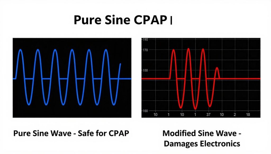 comparison of pure sine wave versus modified sine wave power output graphs