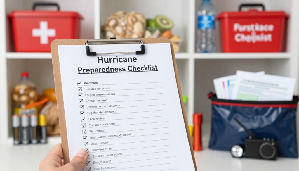 comprehensive hurricane preparedness checklist supplies organized