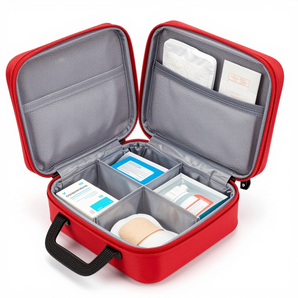 comprehensive pet first aid kit in red case