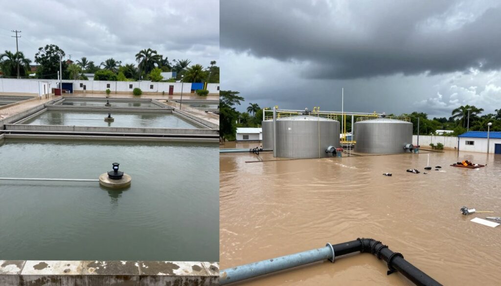 hurricane flooding contamination of water systems infrastructure damage
