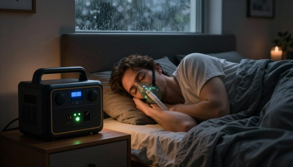 peaceful sleep during hurricane with CPAP running on battery backup