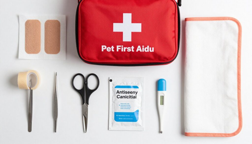 pet first aid kit contents spread out